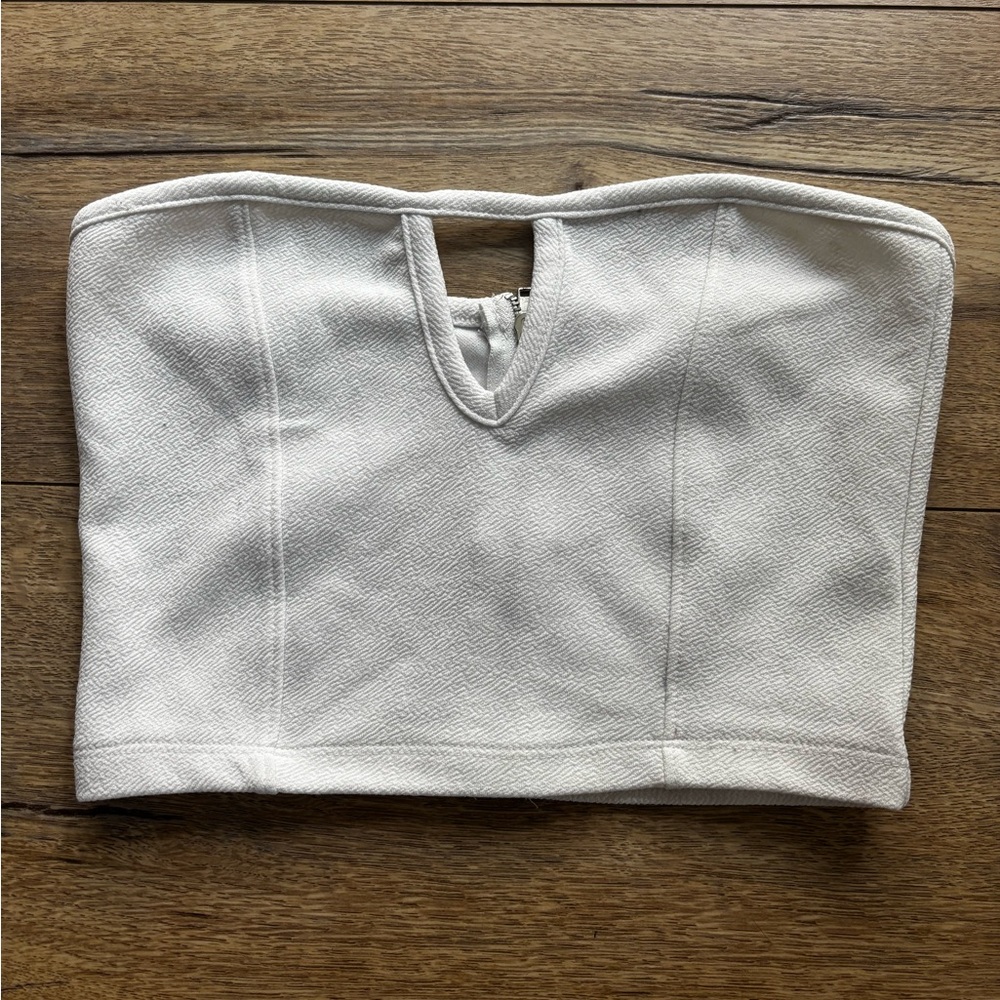 White Strapless Top